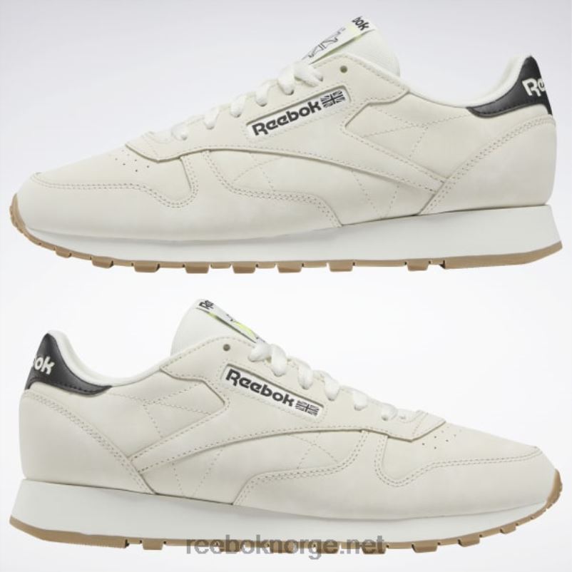 alabast/myk ecru/kjernesort 2X42N77 Reebok klassiske skinnsko - Bilde 9