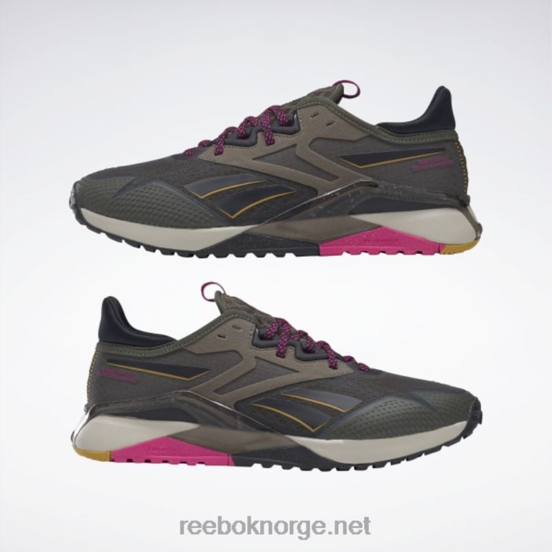 armygrønn/kjernesvart/stolt rosa 2X42N162 Reebok nano x2 tr adventure treningssko for kvinner - Bilde 3