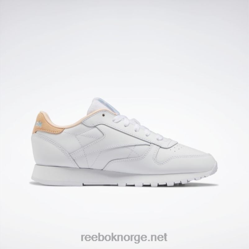 ftwr hvit/blå perle/aura oransje 2X42N424 Reebok klassiske damesko i skinn - Bilde 2