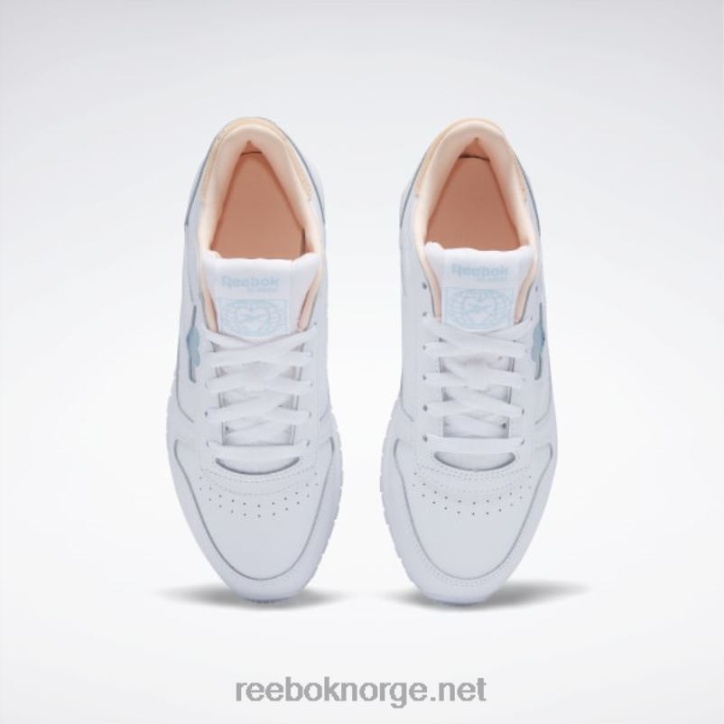 ftwr hvit/blå perle/aura oransje 2X42N424 Reebok klassiske damesko i skinn - Bilde 6