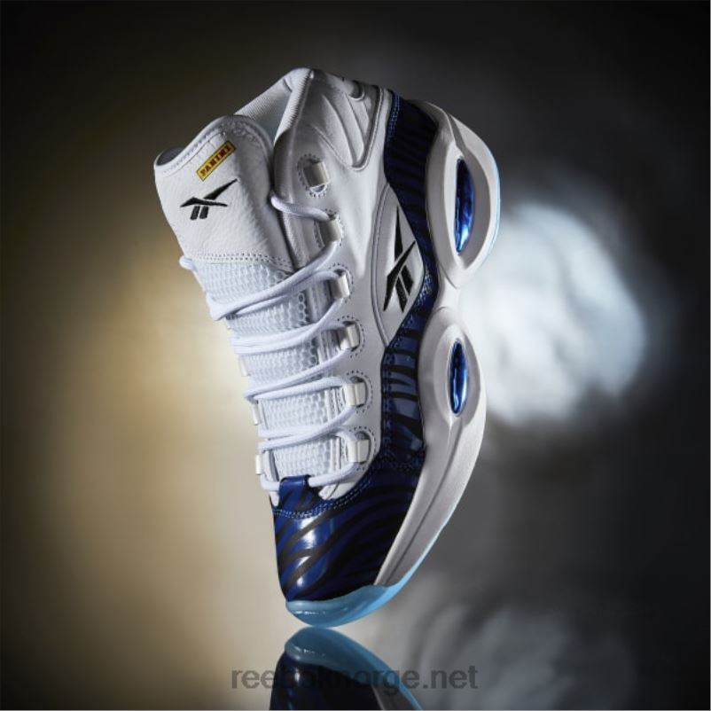 ftwr hvit/klassisk kobolt/kjerne sort 2X42N48 Reebok panini spørsmål midt basketball sko - Bilde 2