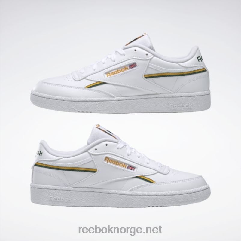 ftwr hvit/kollegialt gull/mørk grønn 2X42N313 Reebok club c 85 veganske sko - Bilde 8
