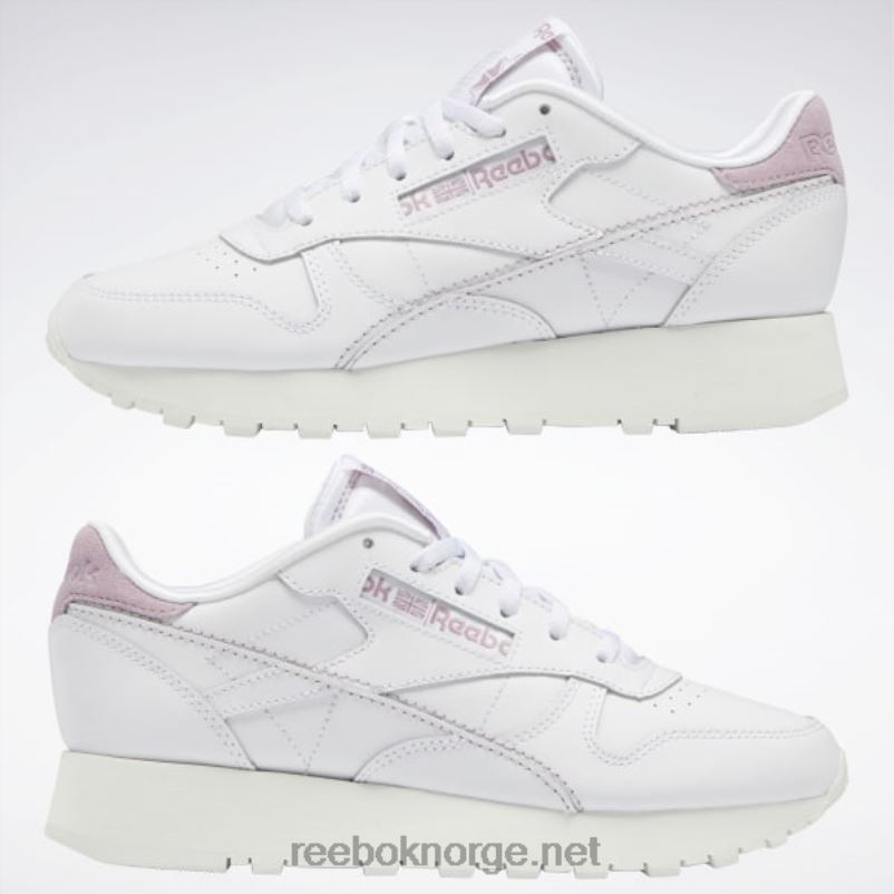 ftwr hvit/kritt/infundert lilla 2X42N209 Reebok klassisk skinn gjør det til dine damesko - Bilde 10