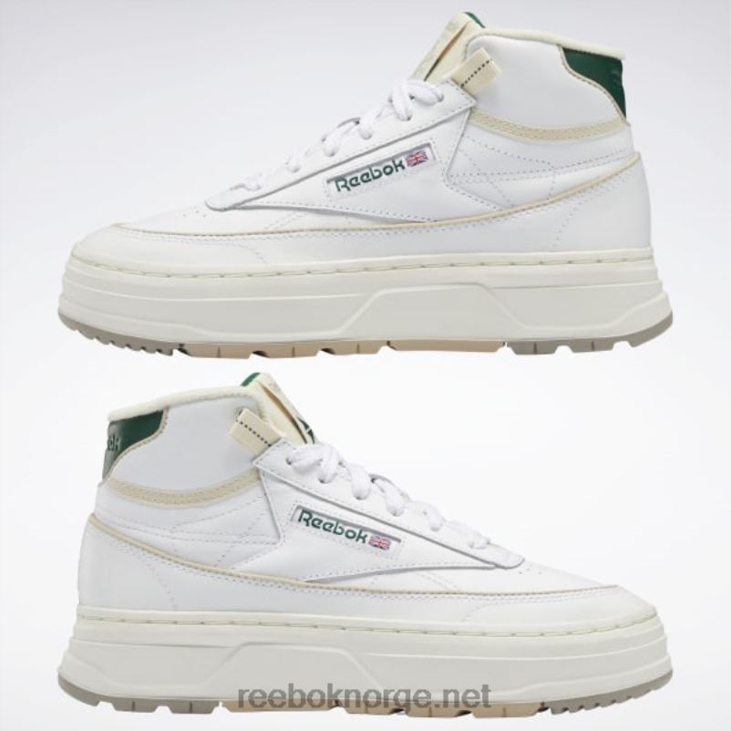 ftwr hvit/kritt/mørk grønn 2X42N61 Reebok club c geo mid damesko - Bilde 3