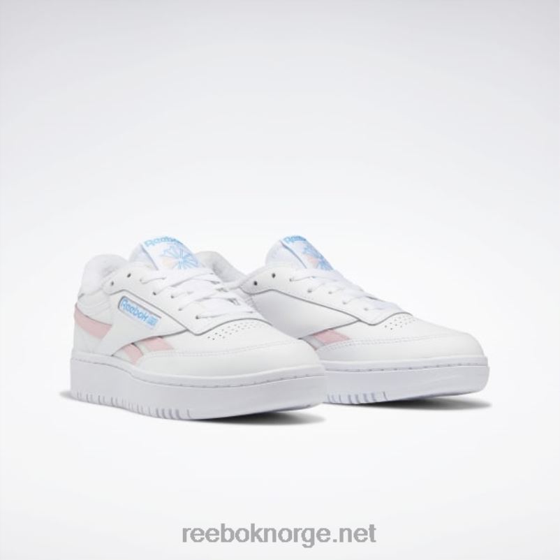 ftwr hvit/rosa glød/strålende aqua 2X42N267 Reebok club c dobbel hevn damesko - Bilde 3