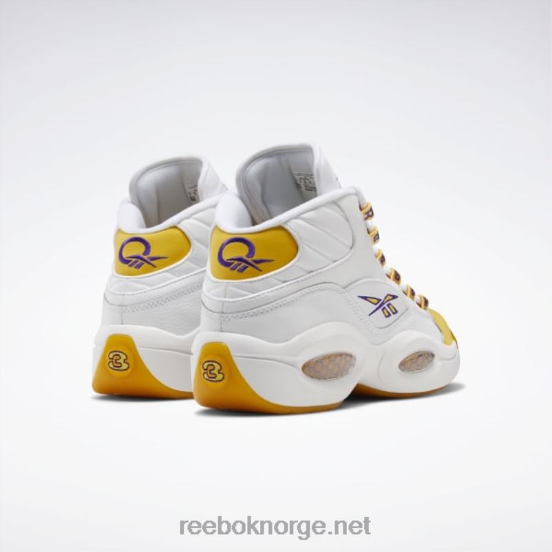 hvit/gul tråd/ultra fiolett 2X42N30 Reebok spørsmål midt basketball sko - Bilde 4