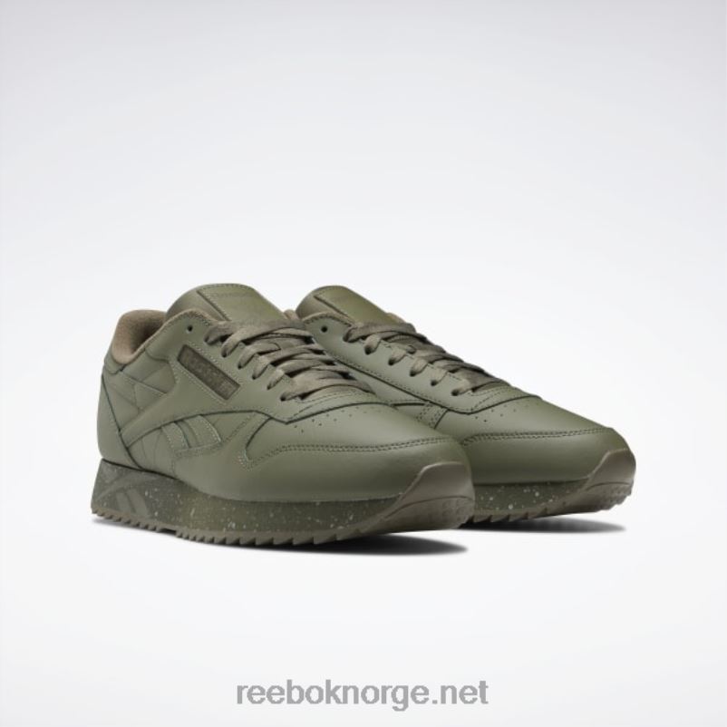 jegergrønn/ren grå 3/armygrønn 2X42N238 Reebok klassiske ripple-sko i skinn - Bilde 3