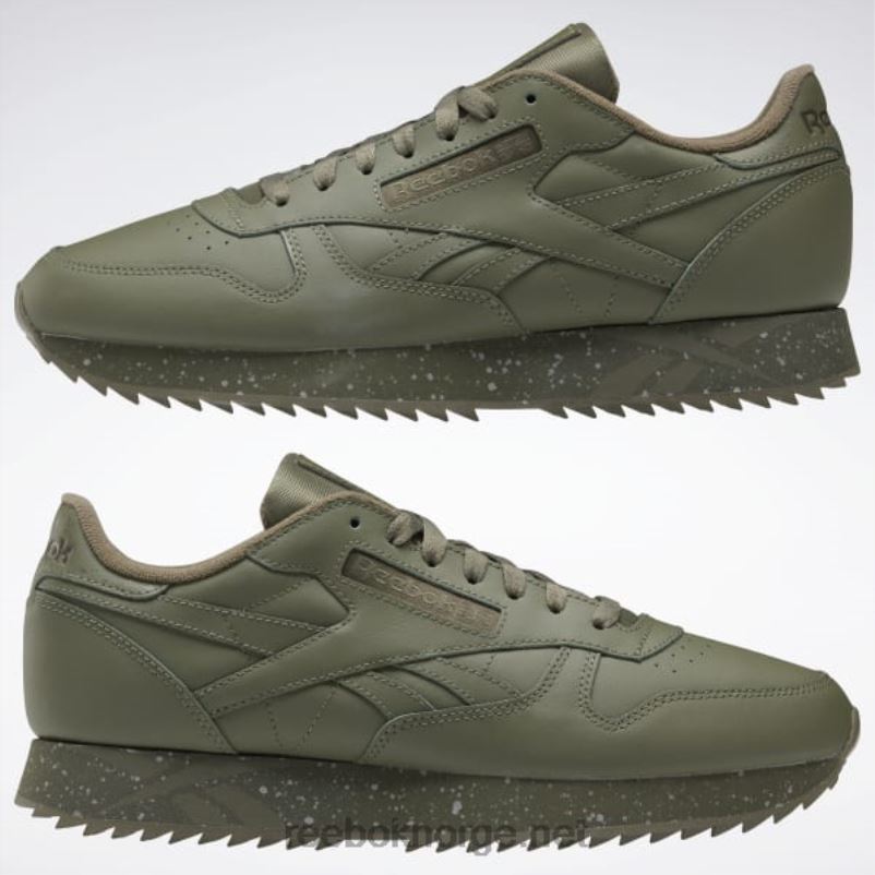 jegergrønn/ren grå 3/armygrønn 2X42N238 Reebok klassiske ripple-sko i skinn - Bilde 9