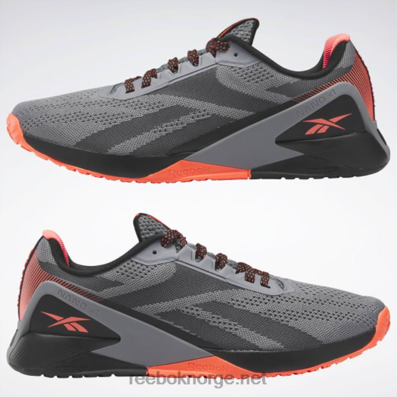 kjerne sort/ren grå 5/oransje flare 2X42N1044 Reebok nano x1 treningssko for menn - Bilde 4