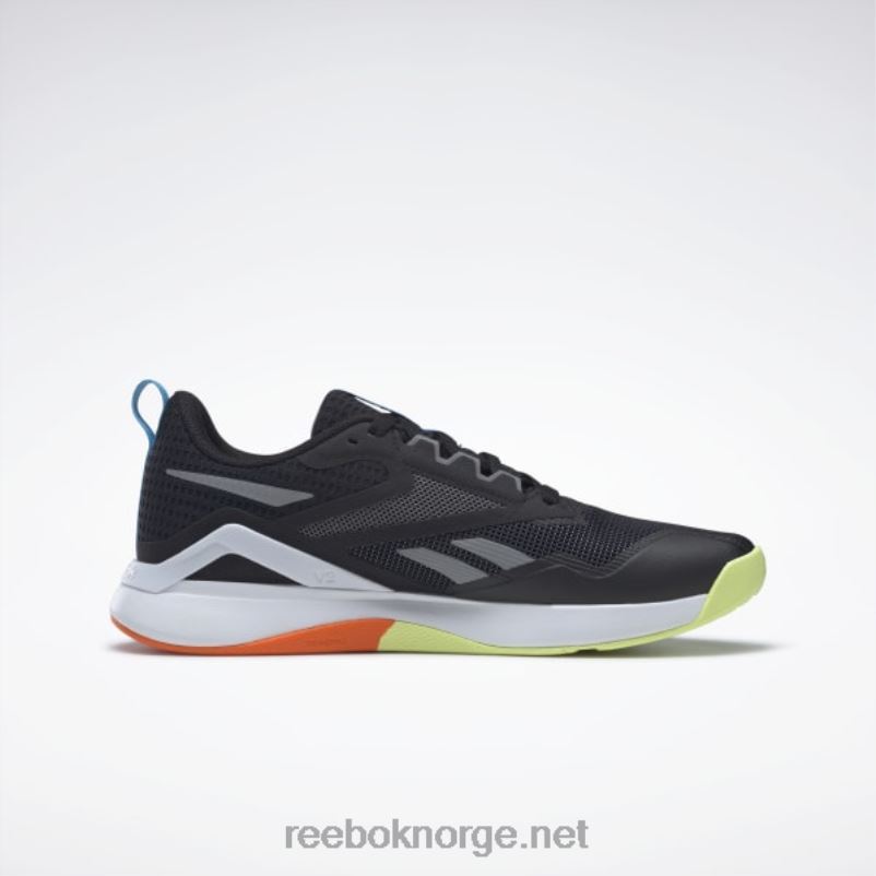 kjerne sort/ren grå 6/smash oransje s23-r 2X42N1199 Reebok nanoflex tr 2.0 treningssko for menn - Bilde 2