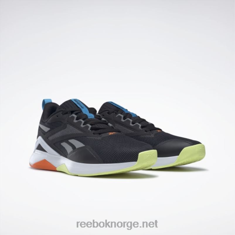 kjerne sort/ren grå 6/smash oransje s23-r 2X42N1199 Reebok nanoflex tr 2.0 treningssko for menn - Bilde 3