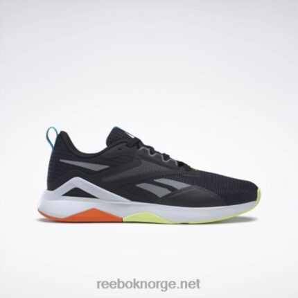 kjerne sort/ren grå 6/smash oransje s23-r 2X42N1199 Reebok nanoflex tr 2.0 treningssko for menn