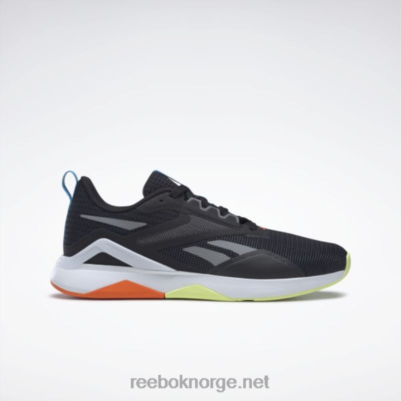 kjerne sort/ren grå 6/smash oransje s23-r 2X42N1199 Reebok nanoflex tr 2.0 treningssko for menn - Bilde 1