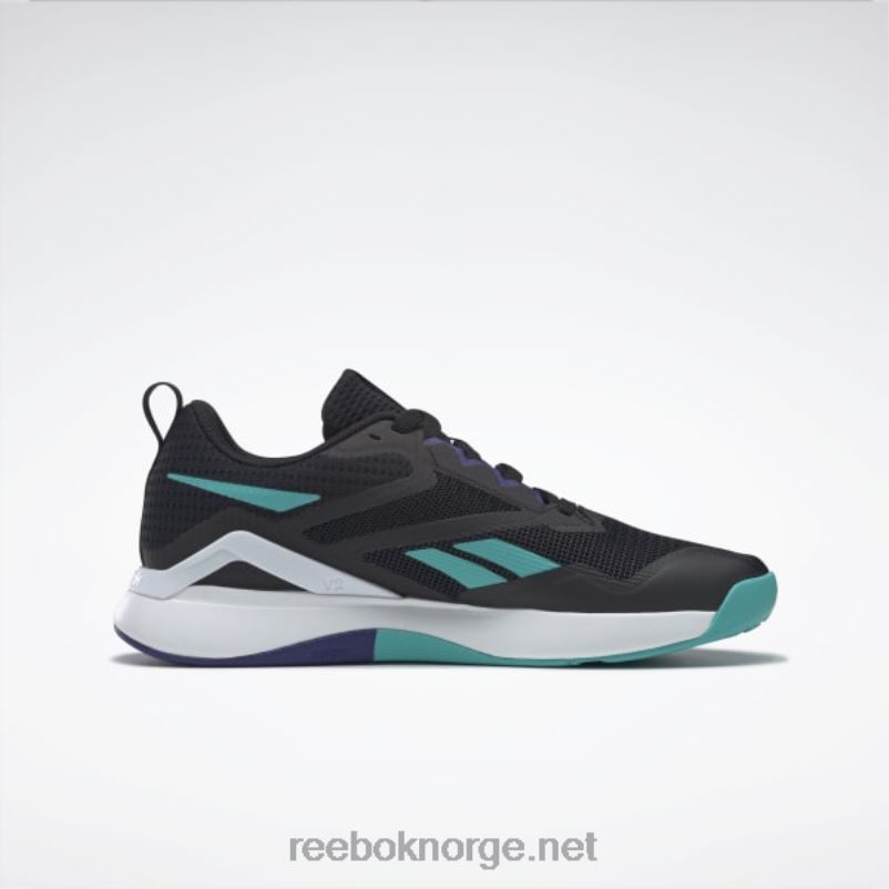 kjerne sort/ren grå 8/klassisk blågrønn 2X42N1128 Reebok nanoflex tr 2.0 treningssko for menn - Bilde 2