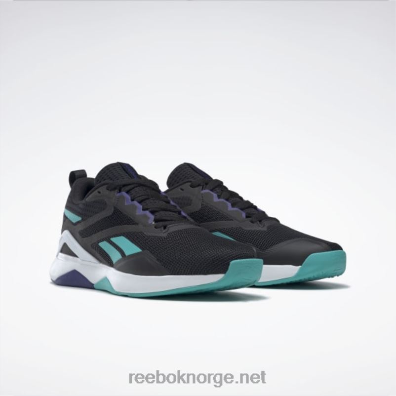 kjerne sort/ren grå 8/klassisk blågrønn 2X42N1128 Reebok nanoflex tr 2.0 treningssko for menn - Bilde 3