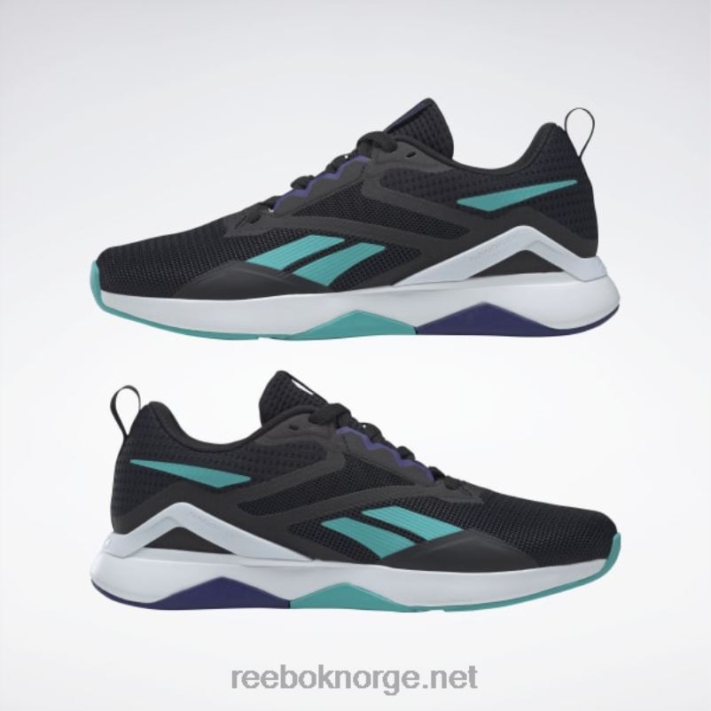 kjerne sort/ren grå 8/klassisk blågrønn 2X42N1128 Reebok nanoflex tr 2.0 treningssko for menn - Bilde 9