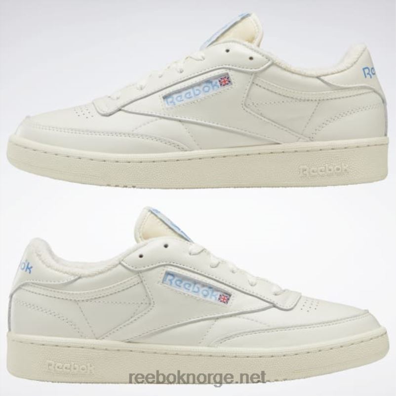 kritt/alabaster/essensiell blå 2X42N16 Reebok club c 85 vintage sko - Bilde 9