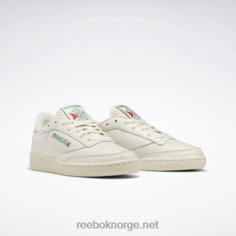 kritt/alabaster/glengrønn 2X42N2 Reebok club c 85 vintage damesko - Bilde 3
