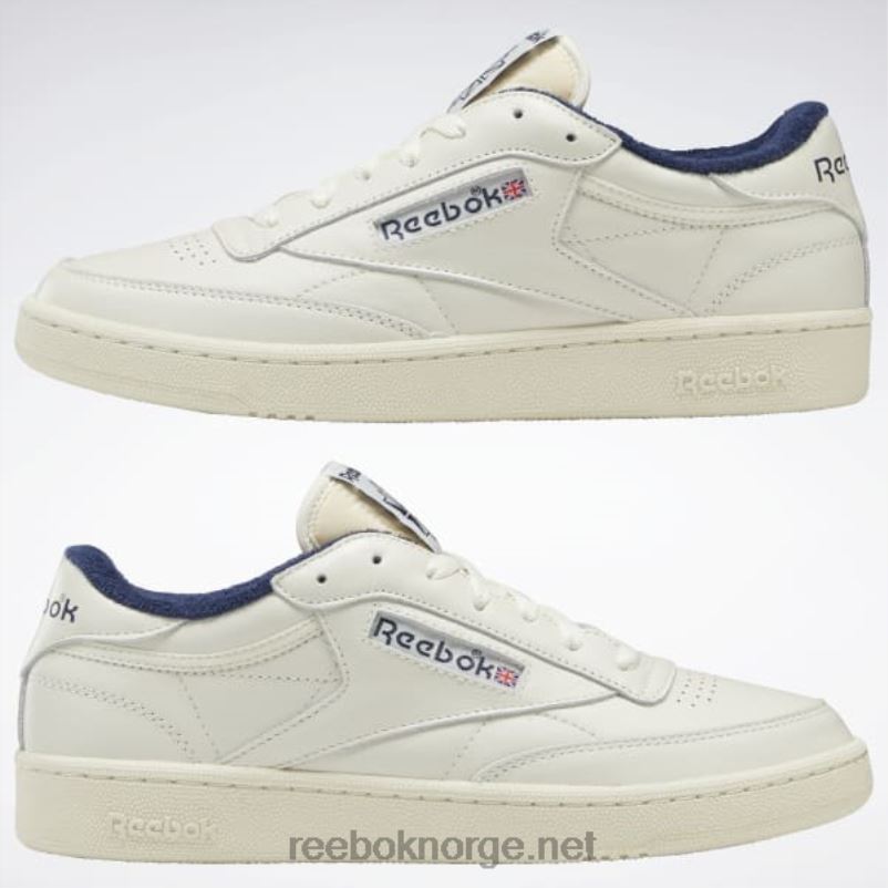 kritt/alabaster/vektor marine 2X42N12 Reebok club c 85 vintage sko - Bilde 9