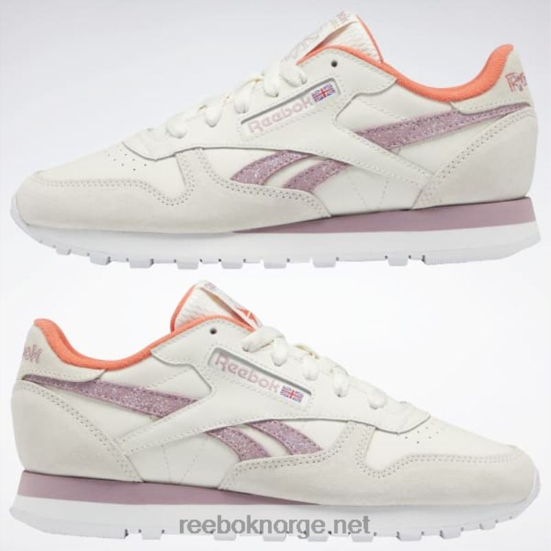 kritt/infundert lilla/ftwr hvit 2X42N81 Reebok klassiske damesko i skinn - Bilde 3