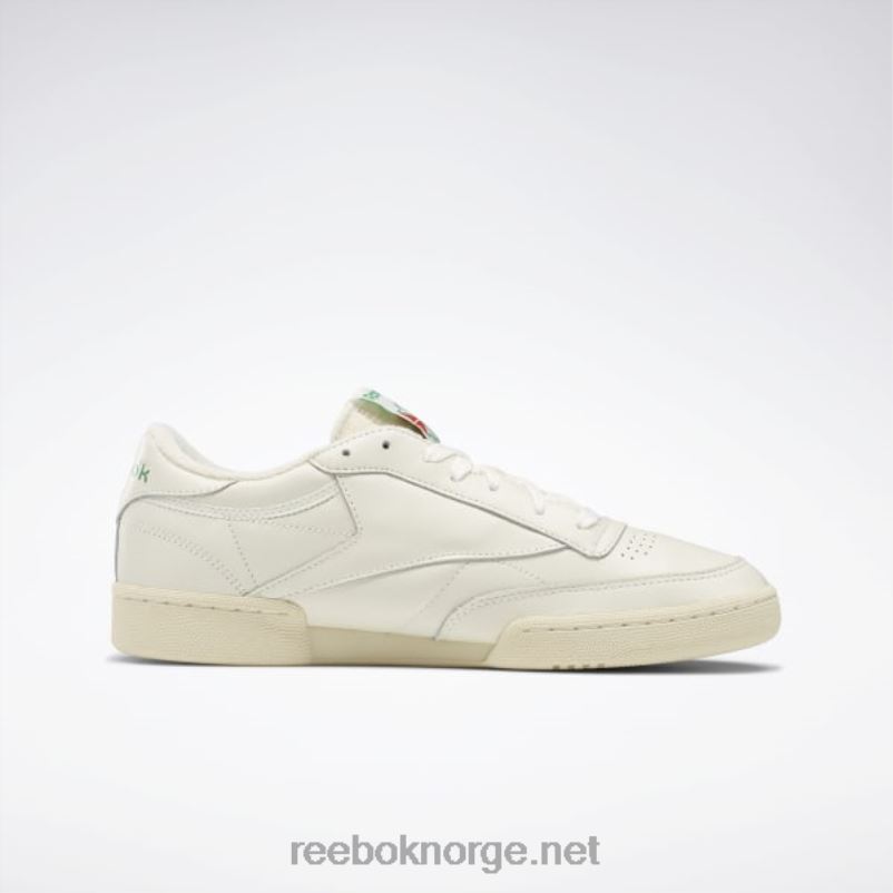 kritt/papirhvit/glengrønn 2X42N11 Reebok club c 85 vintage sko - Bilde 3