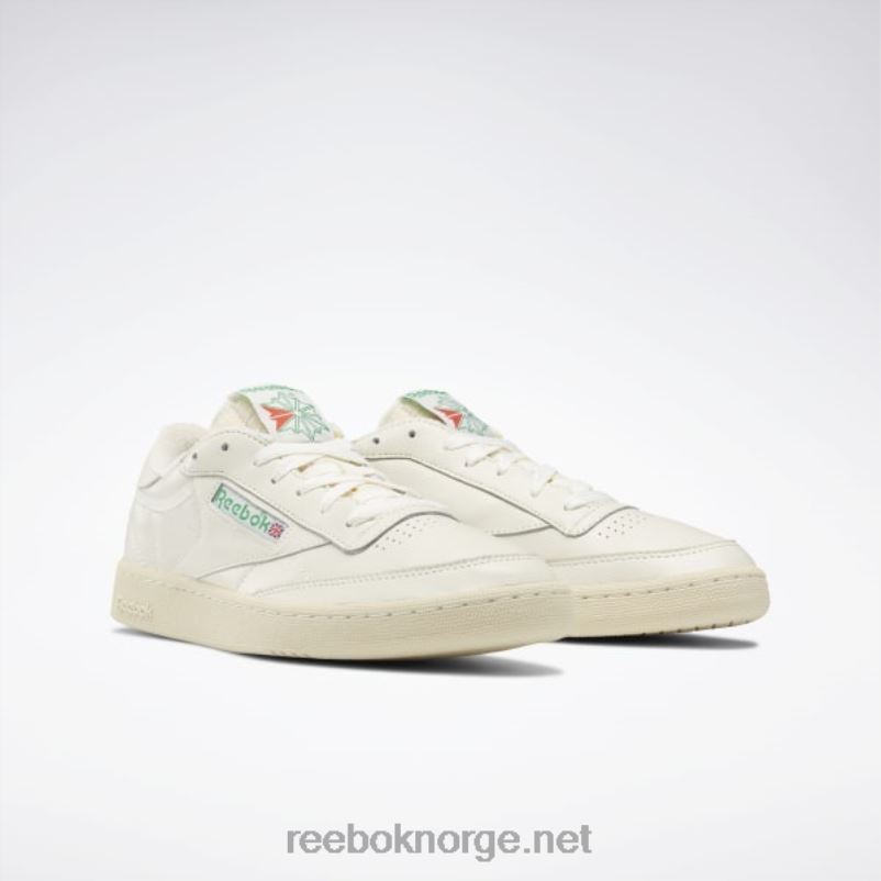 kritt/papirhvit/glengrønn 2X42N11 Reebok club c 85 vintage sko - Bilde 4