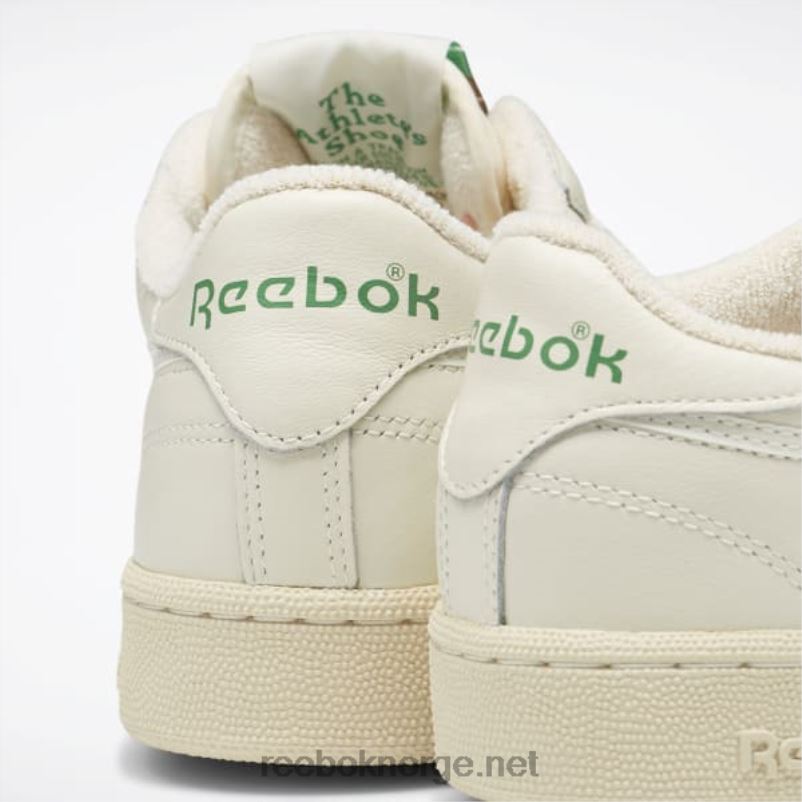 kritt/papirhvit/glengrønn 2X42N11 Reebok club c 85 vintage sko - Bilde 8