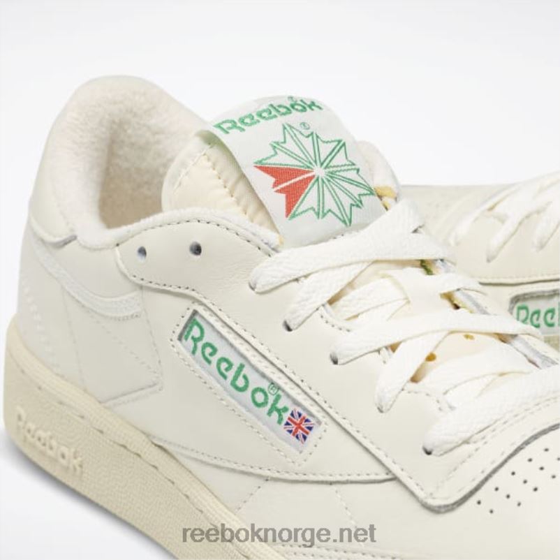 kritt/papirhvit/glengrønn 2X42N11 Reebok club c 85 vintage sko - Bilde 9