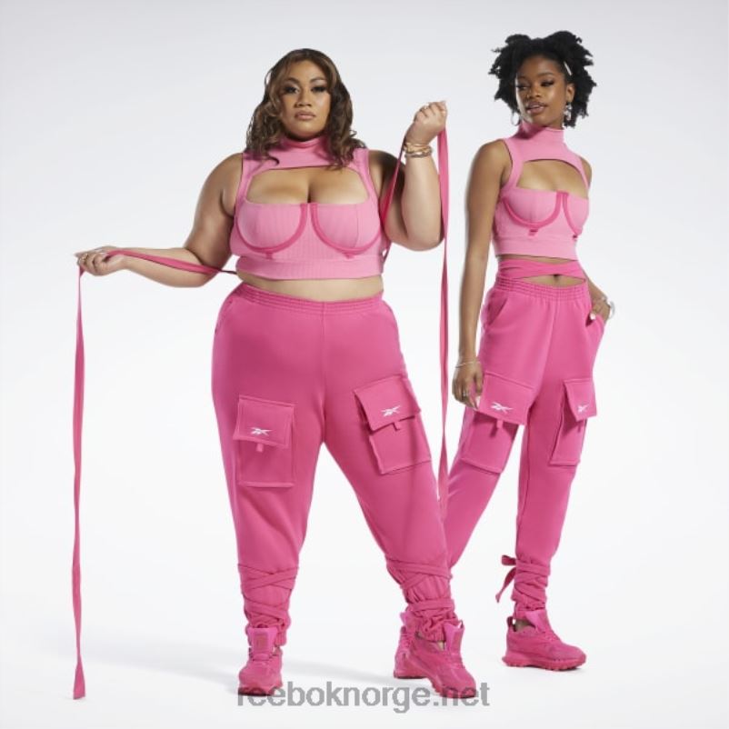 kvinner astro rosa/rosa fusjon 2X42N479 Reebok cardi b crop top (plus size) - Bilde 4