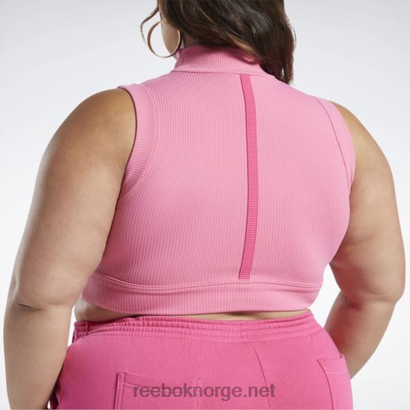kvinner astro rosa/rosa fusjon 2X42N479 Reebok cardi b crop top (plus size) - Bilde 5