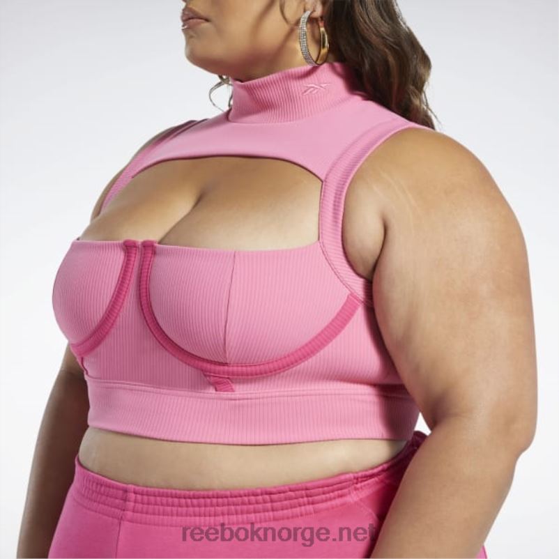kvinner astro rosa/rosa fusjon 2X42N479 Reebok cardi b crop top (plus size) - Bilde 6