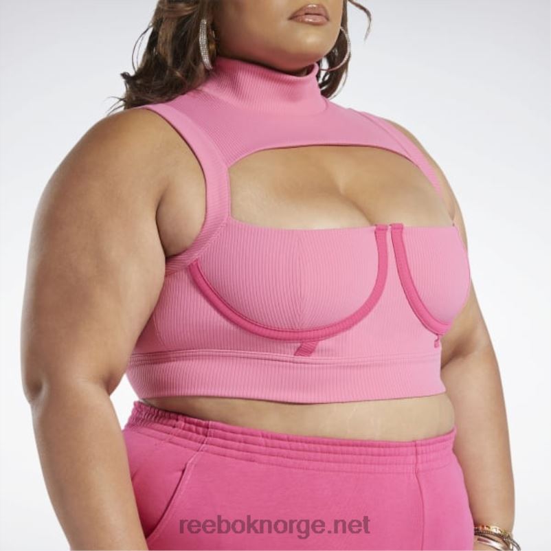 kvinner astro rosa/rosa fusjon 2X42N479 Reebok cardi b crop top (plus size) - Bilde 7