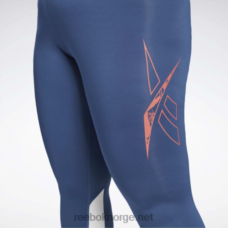 kvinner batikk blå 2X42N900 Reebok treningsklare vektorleggings (plus size) - Bilde 4