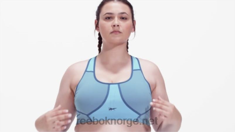 kvinner blå skifer 2X42N832 Reebok lux racer vattert fargeblokkert BH (plus size) - Bilde 2