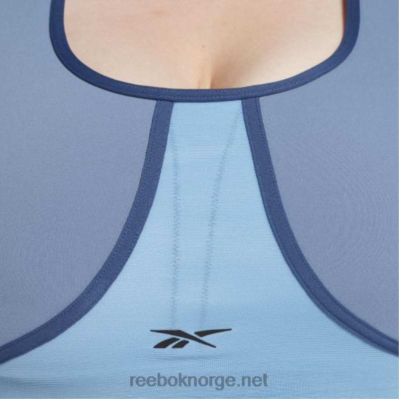 kvinner blå skifer 2X42N832 Reebok lux racer vattert fargeblokkert BH (plus size) - Bilde 5