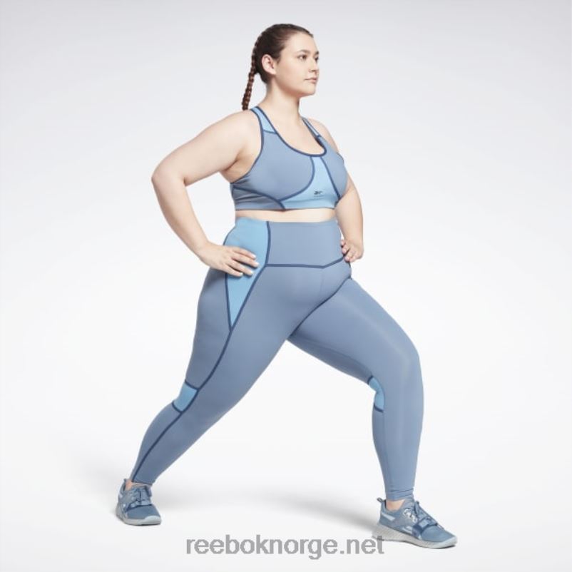 kvinner blå skifer 2X42N872 Reebok lux fargeblokk-tights med høy midje (plus size) - Bilde 2