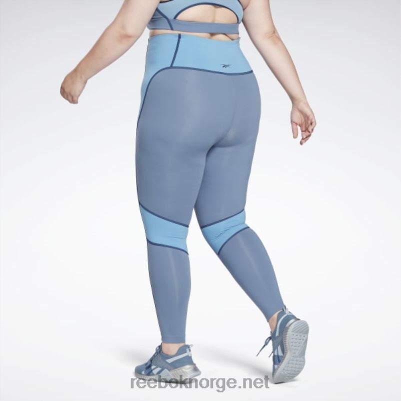kvinner blå skifer 2X42N872 Reebok lux fargeblokk-tights med høy midje (plus size) - Bilde 3