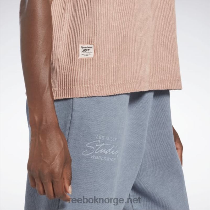 kvinner canyon koraller 2X42N666 Reebok les mills natural dye vaffel t-skjorte - Bilde 4