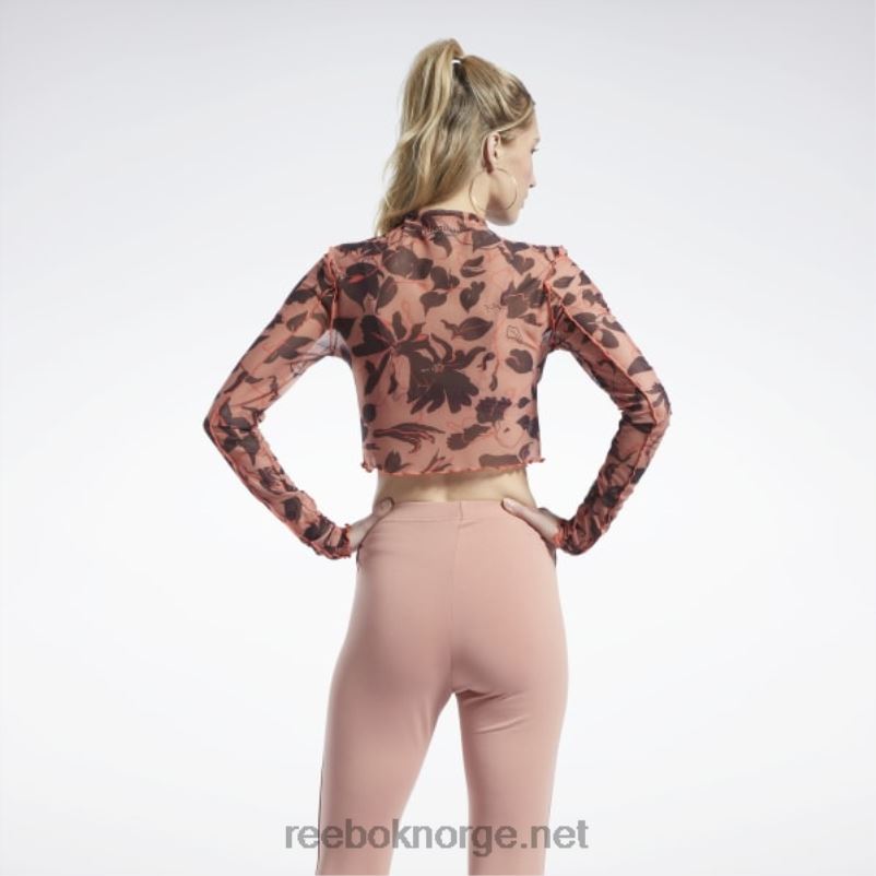 kvinner canyon koraller 2X42N706 Reebok klassiske blomstrende skjorte med mesh-langermet med blomstertrykk - Bilde 4