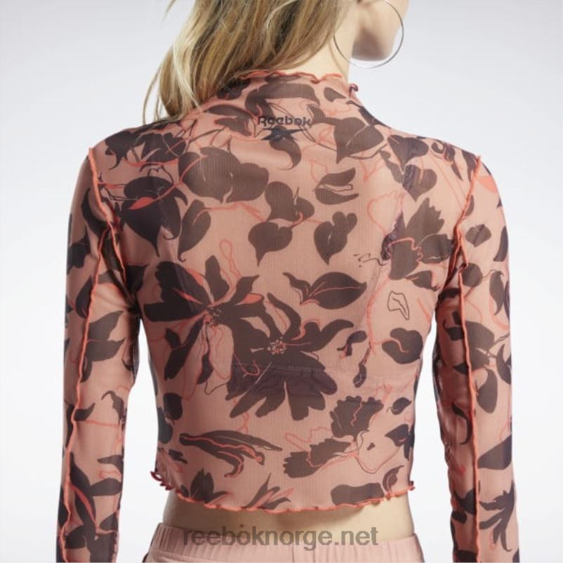 kvinner canyon koraller 2X42N706 Reebok klassiske blomstrende skjorte med mesh-langermet med blomstertrykk - Bilde 7