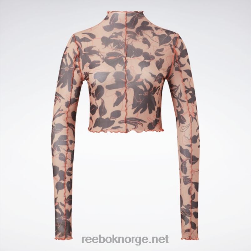 kvinner canyon koraller 2X42N706 Reebok klassiske blomstrende skjorte med mesh-langermet med blomstertrykk - Bilde 8