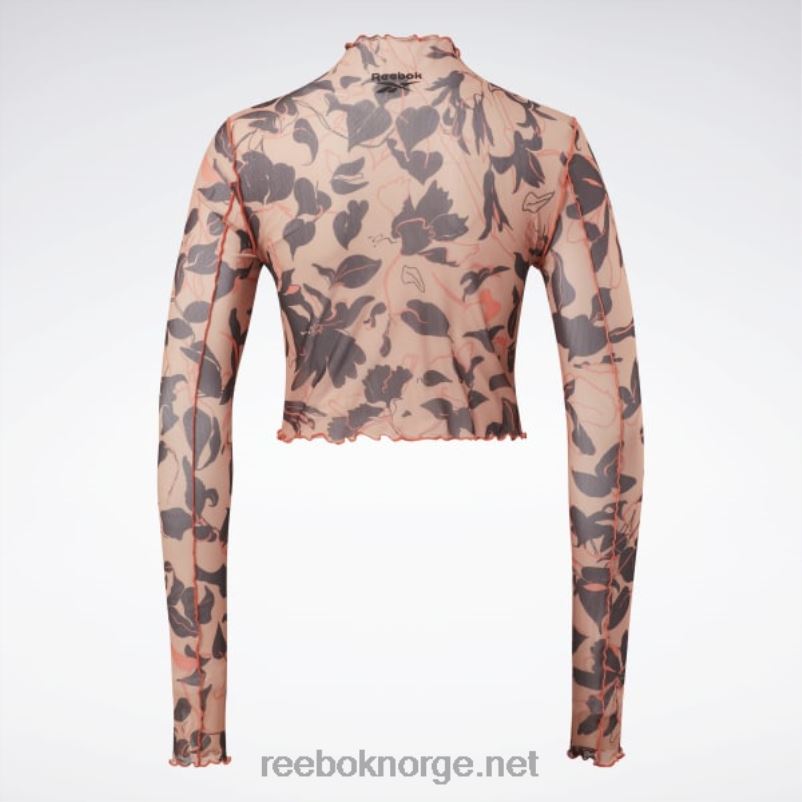 kvinner canyon koraller 2X42N706 Reebok klassiske blomstrende skjorte med mesh-langermet med blomstertrykk - Bilde 9