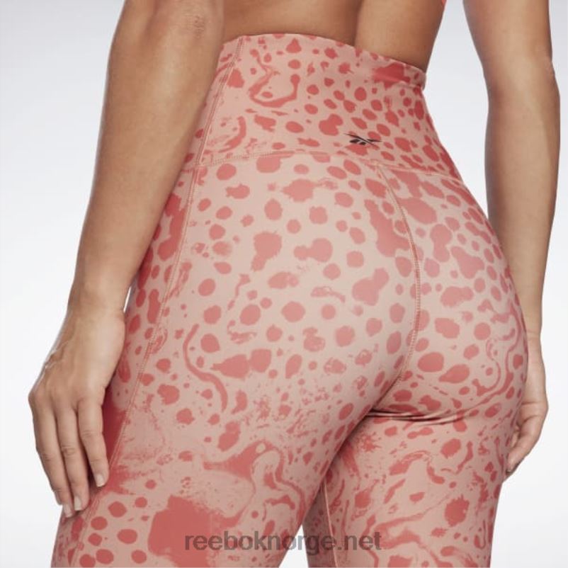kvinner canyon koraller 2X42N736 Reebok lux modige, moderne shorts med høy midje med safariprint - Bilde 4