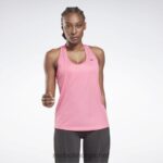 kvinner ekte rosa 2X42N657 Reebok tanktopp bak i mesh