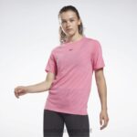 kvinner ekte rosa 2X42N745 Reebok utbrent t-skjorte