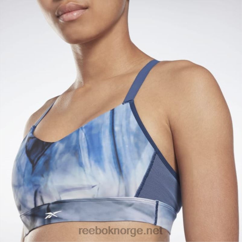 kvinner essensielt blått 2X42N873 Reebok lux sports-bh med reim med flytende abyss print - Bilde 6