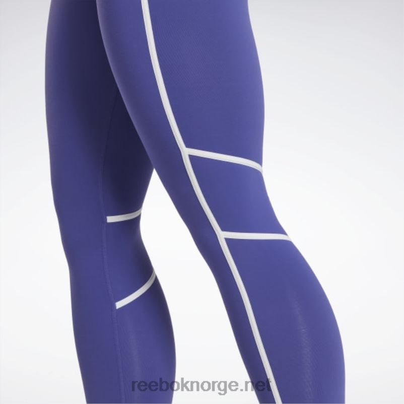 kvinner fet lilla 2X42N430 Reebok lux fargeblokk-tights med høy midje - Bilde 5