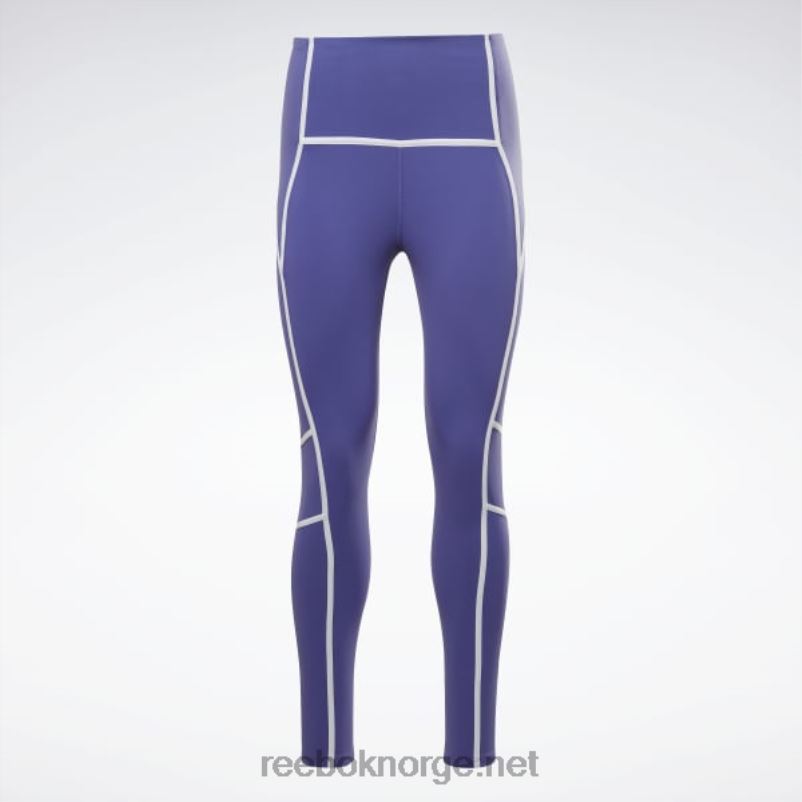 kvinner fet lilla 2X42N430 Reebok lux fargeblokk-tights med høy midje - Bilde 8