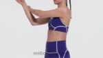 kvinner fet lilla 2X42N789 Reebok lux racer vattert fargeblokkert BH - Bilde 2