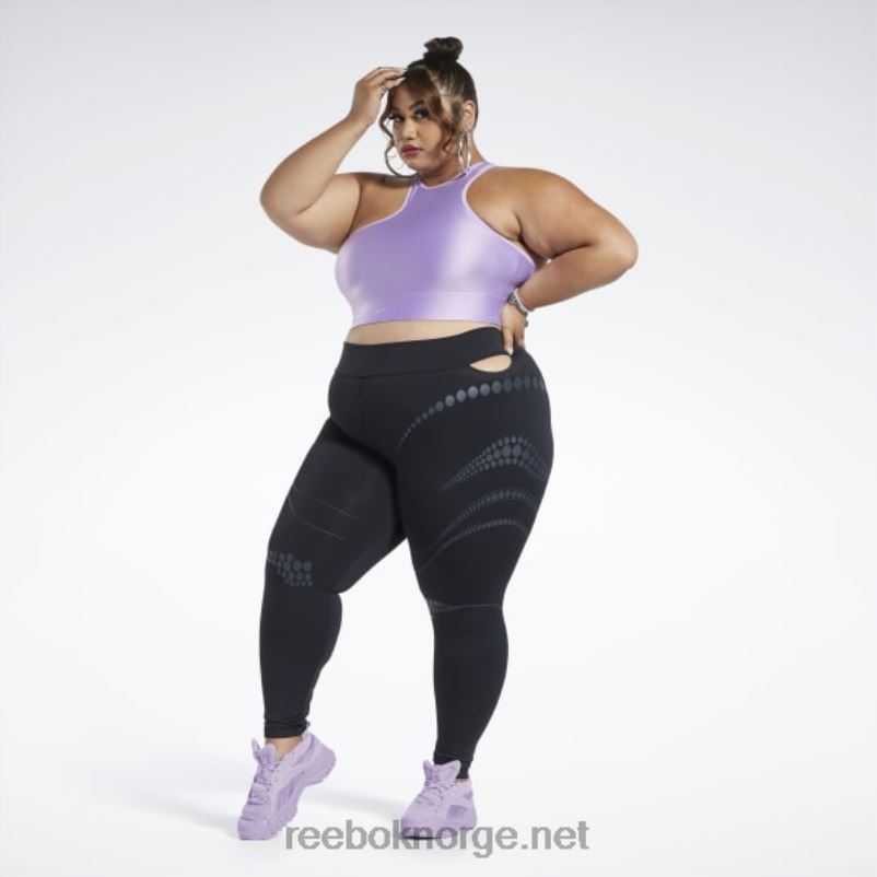 kvinner forvirret lilla 2X42N461 Reebok cardi b en-skulder crop tank topp (plus size) - Bilde 3